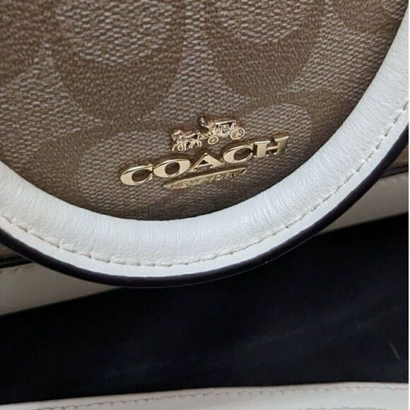 Coach‎ Mini Sierra Satchel In Signature Canvas Gold Light Khaki Chalk - Picture 4 of 9